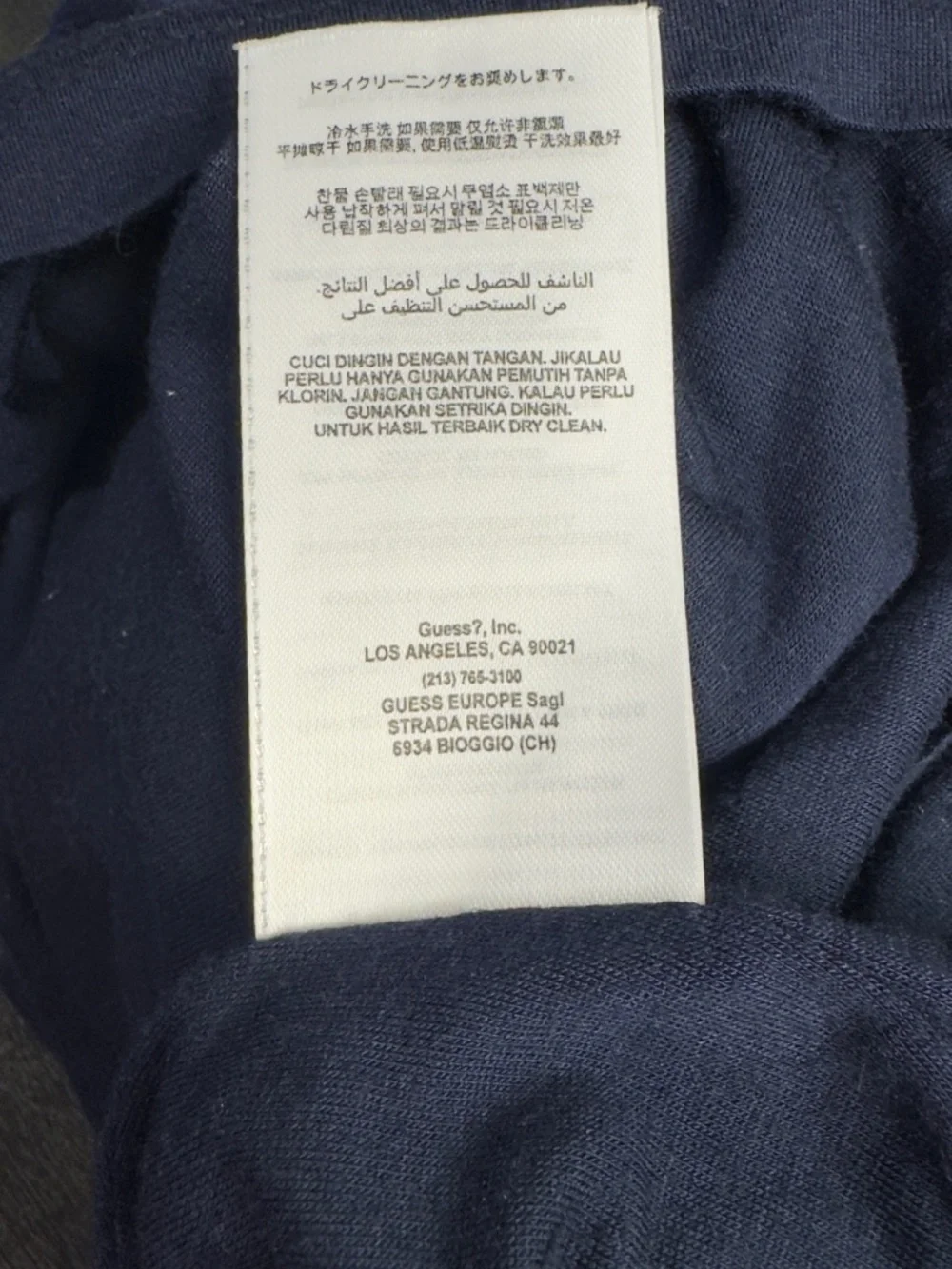 Guess Navy Ruffle-Front Mini Dress - Picture 5 of 6